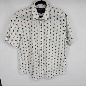 Men's Sec 119 Grateful Dead Casual White Shirt with Multicolor Bear Design
